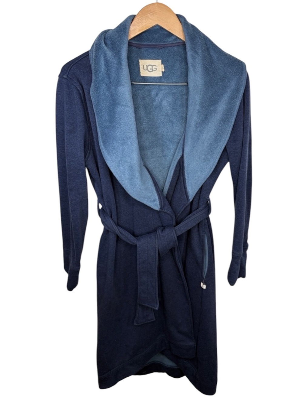 UGG Robinson Blue 2 Tone Jersey Fleece Robe Men Size S
